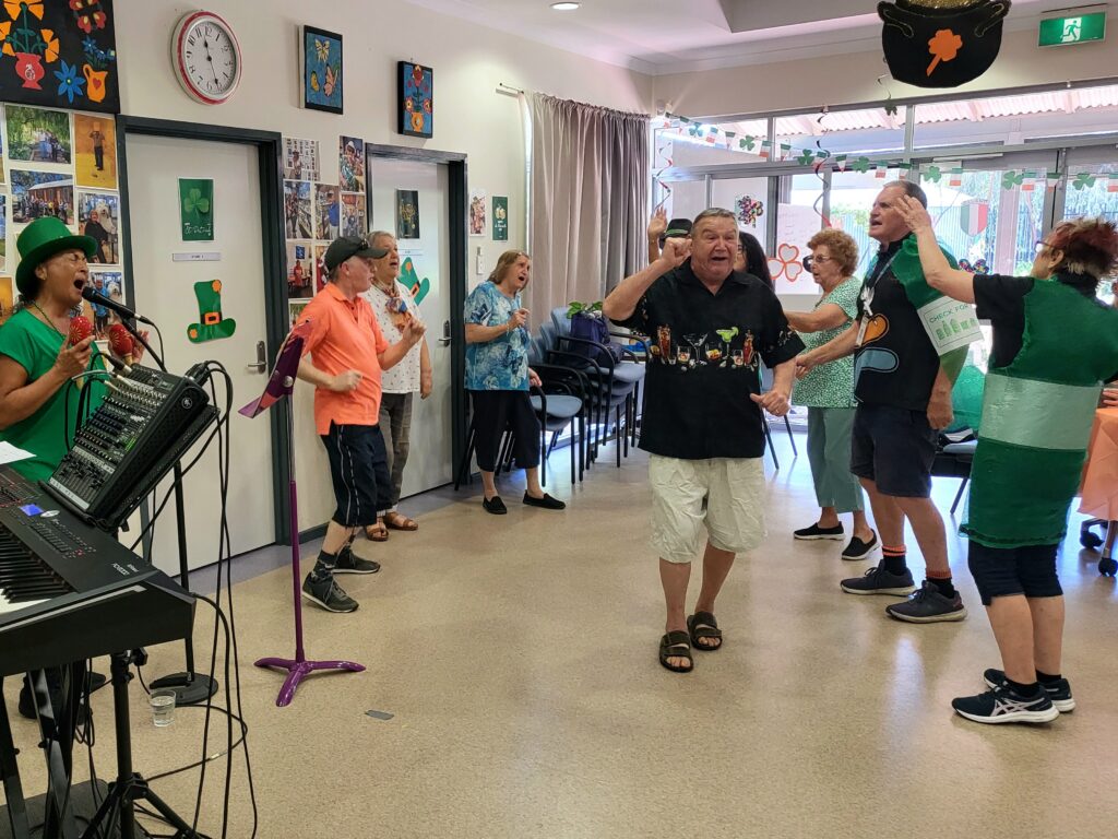 Harman Park Community participants dancing to Irish music