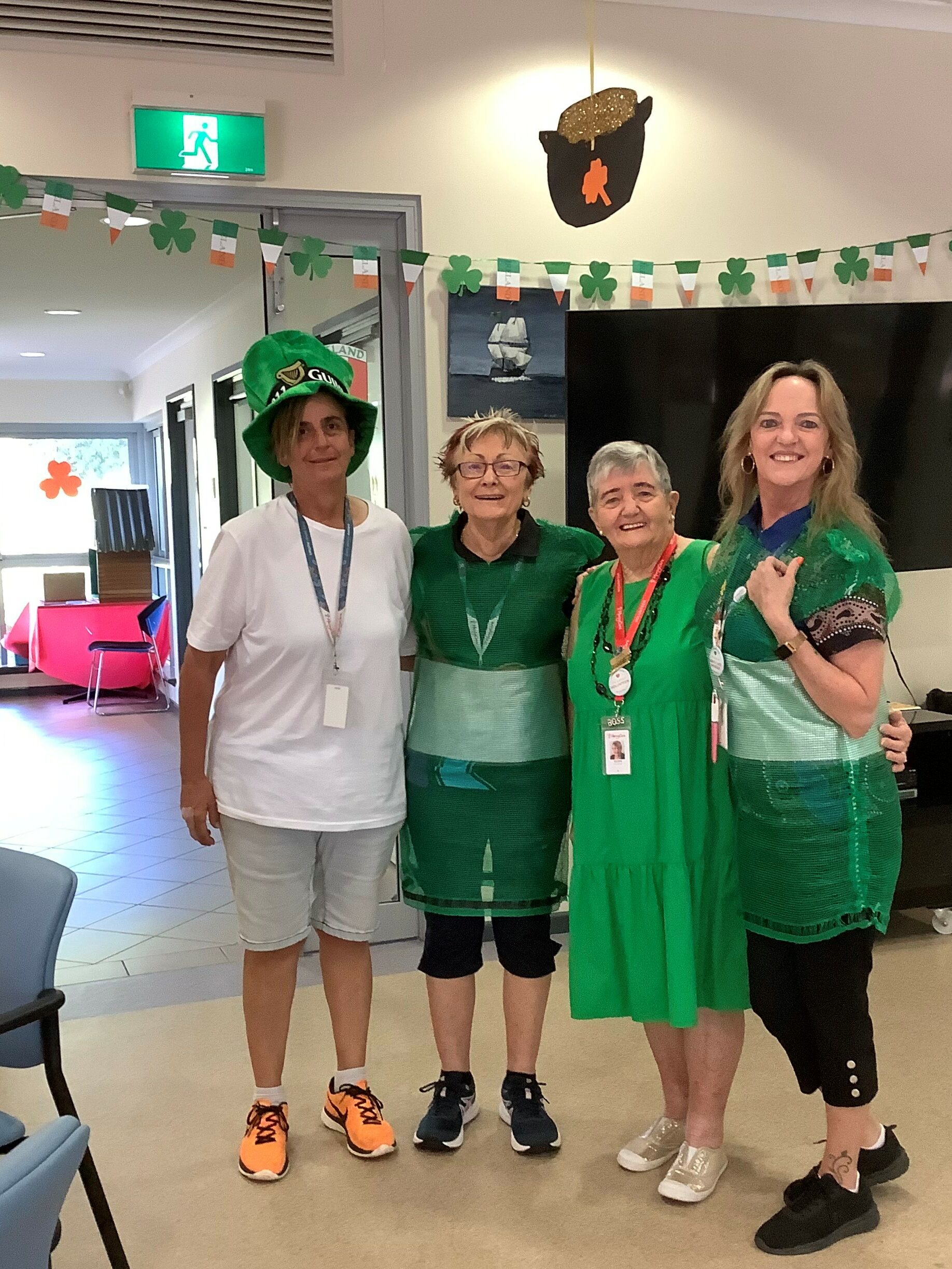 Staff and volunteers dressed up for St Paddy's Day